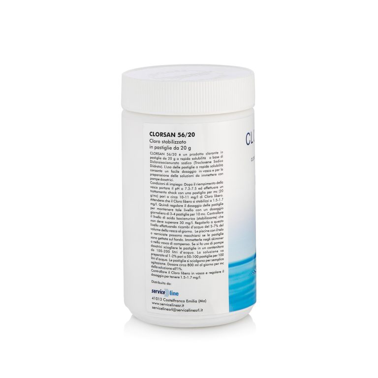 Clorosan 56/20 1 Kg – Trattamento di mantenimento a base di cloro in pastiglie da 20gr cadauna