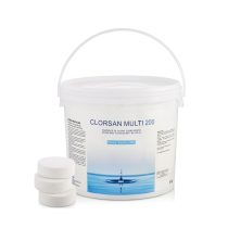 Clorsan Multi 200 – MULTIAZIONE – 5 Kg – Trattamento Sanificante-Stabilizzante-Antialga-Flocculante in pastiglie da 200Gr cadauna