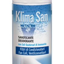 KLIMA SAN - 400ml Sanitizzante e deodorante spray ad azione antistatica per filtri di condizionatori e superfici.